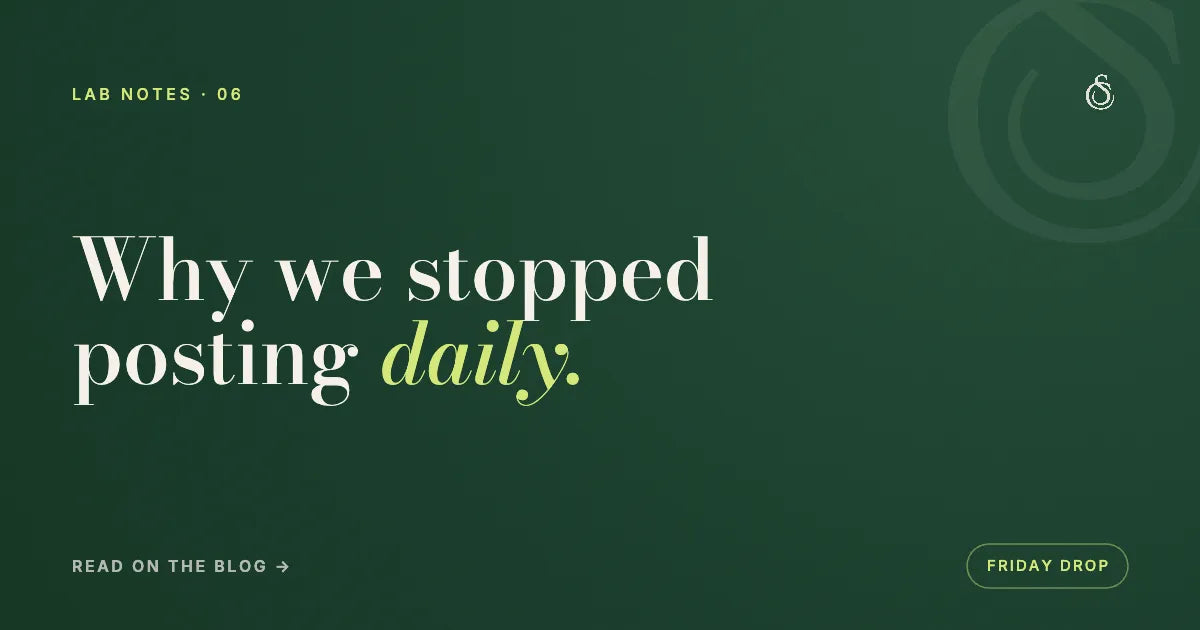 Why we stopped posting daily.
